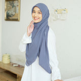 Mima Square Syari (Hijab Segiempat Syari) Blue Pansy