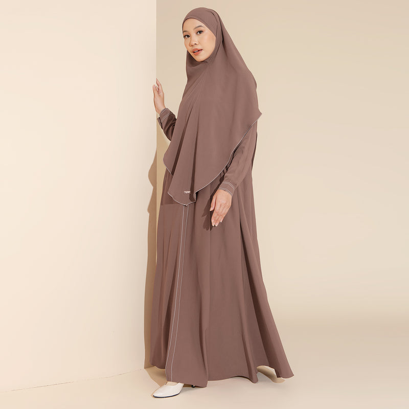 Humaya Abaya Set Brown Muffin