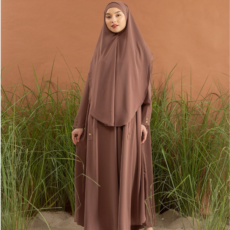 Asma Abaya Set Coffee L-XL