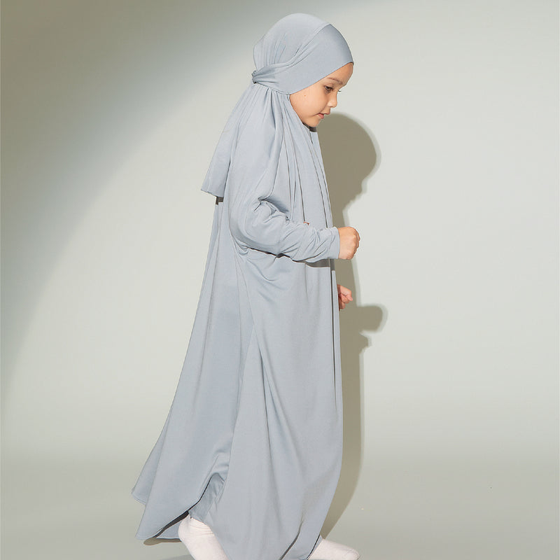 Shameera Abaya Kids in Light Grey 3-4 Tahun (Lozy x Hamidah)