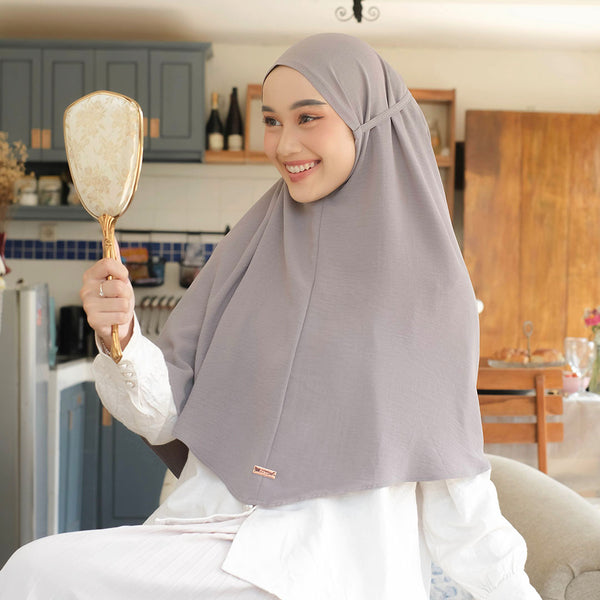 Biyya Instan (Bergo Crinkle) Grey