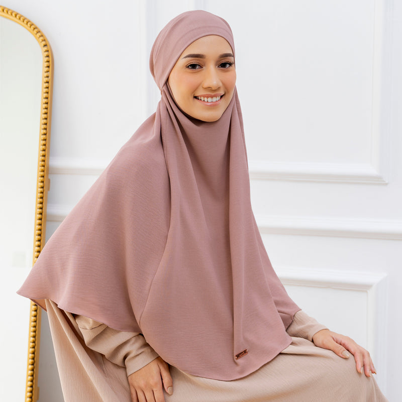 Halima French Khimar Choco Dusty