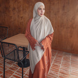 Embroidery Pashmina Bandana Lozy x Hamidah Cream Almond