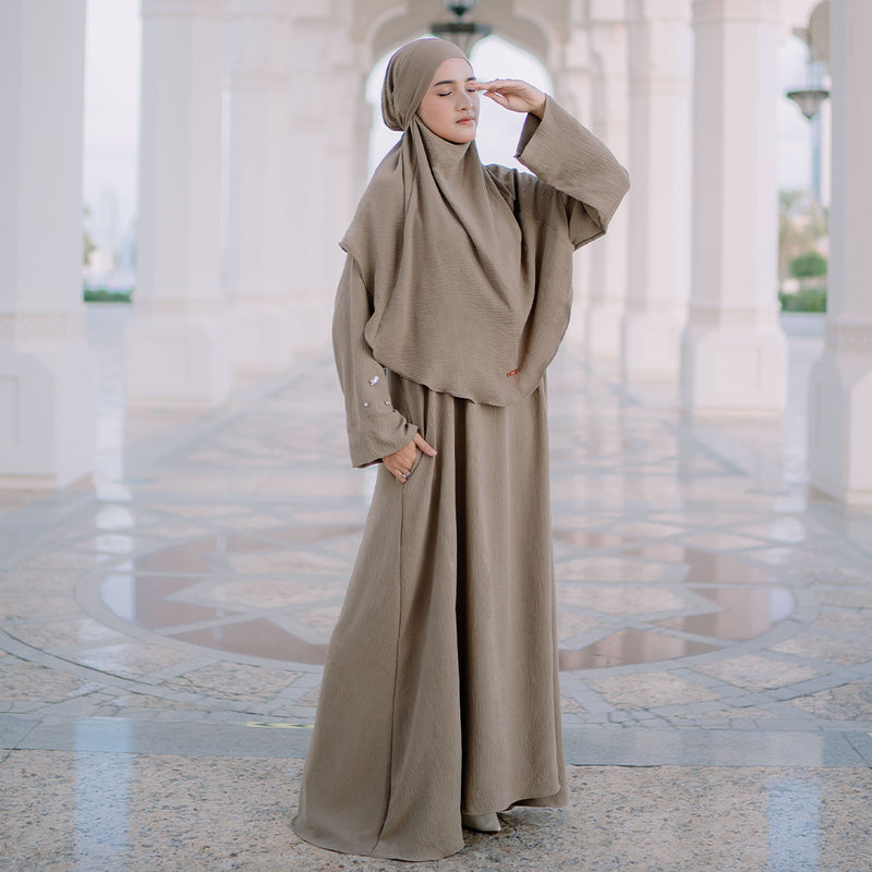 Haiba Abaya Set Hazelnut