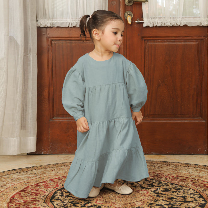 Hafa Sarimbit Series Dress Kids 2-3Th Blue Grey (Lozy x Hamidah)