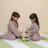 Azura Abaya Dress Kids Grey Cream 3-4Th