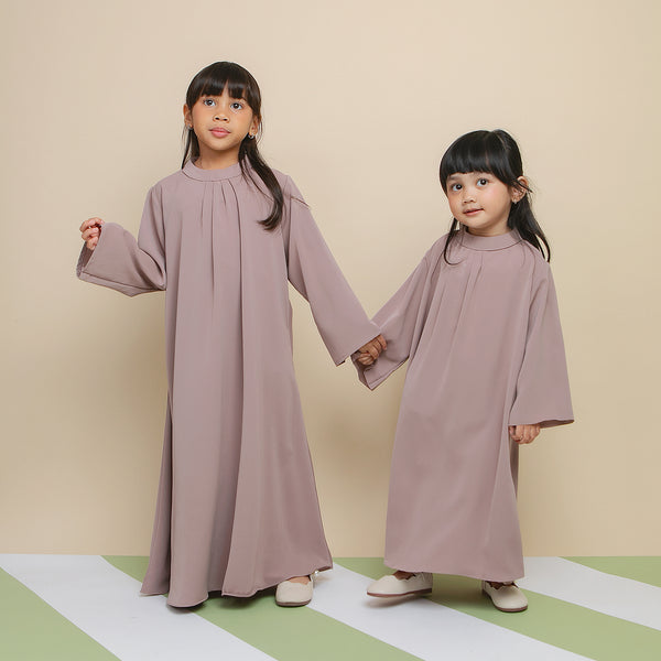 Azura Abaya Dress Kids Grey Cream 3-4Th