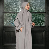 Alina Abaya Lozy x Cut Syifa Grey Cream M