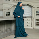 Sabiya Abaya Lozy X Cut Syifa Dark Teal Blue M