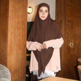 Embroidery Khimar Bandana Lozy x Hamidah Mahogany