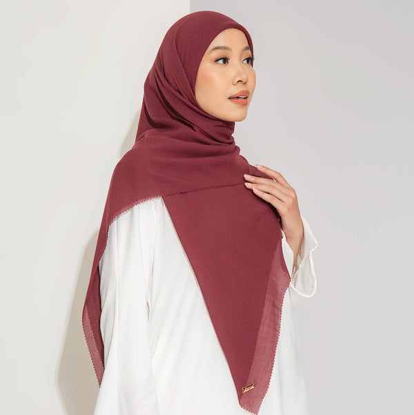 Mima Syari Lasercut Burgundy