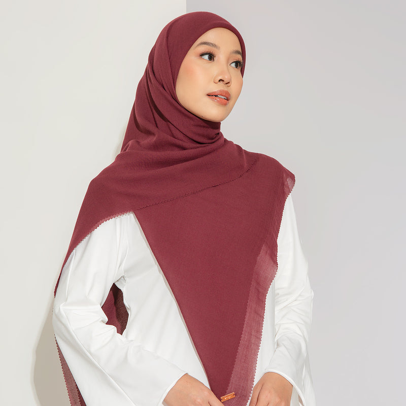 Mima Syari Lasercut Burgundy