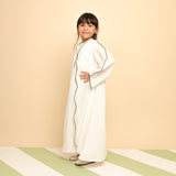 Pre Order Aisha Abaya Dress Kids Broken White 5-6Th