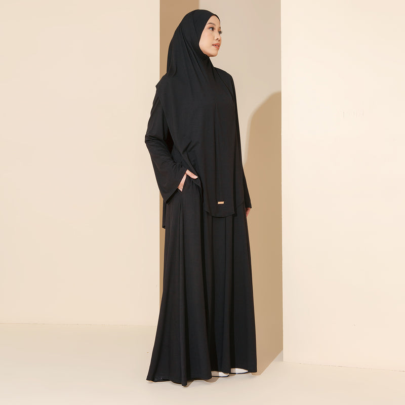 Saira Abaya Set Black