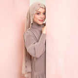 Floure Embroidery Shawl Soft Nude