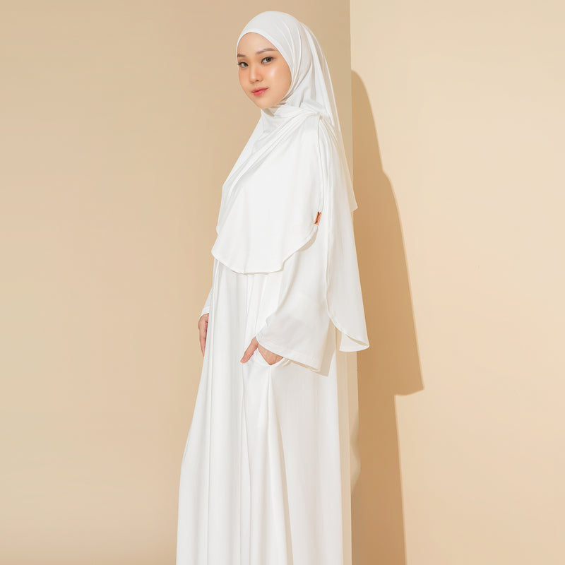 Sadiqa Abaya Set Broken White