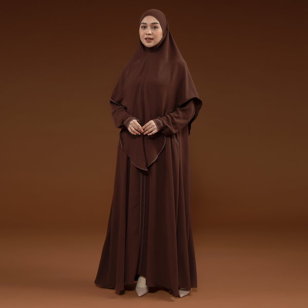 Humaya Abaya Set Mahogany New Material