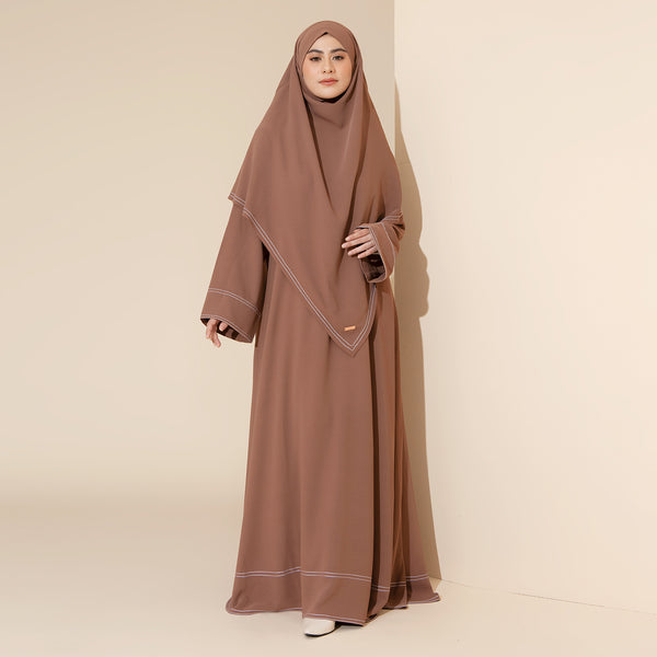 Pre Order Sadia Abaya Set Brown Sugar