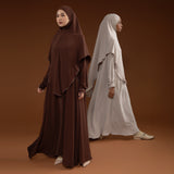 Humaya Abaya Set Cream Almond New Material