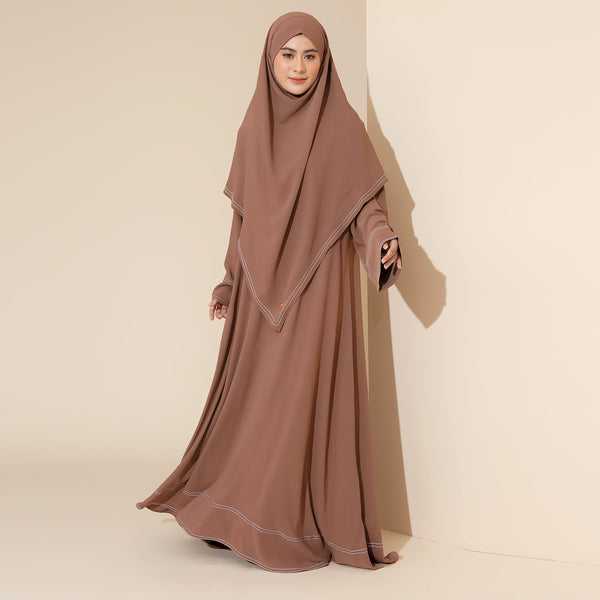 Pre Order Sadia Abaya Set Brown Sugar