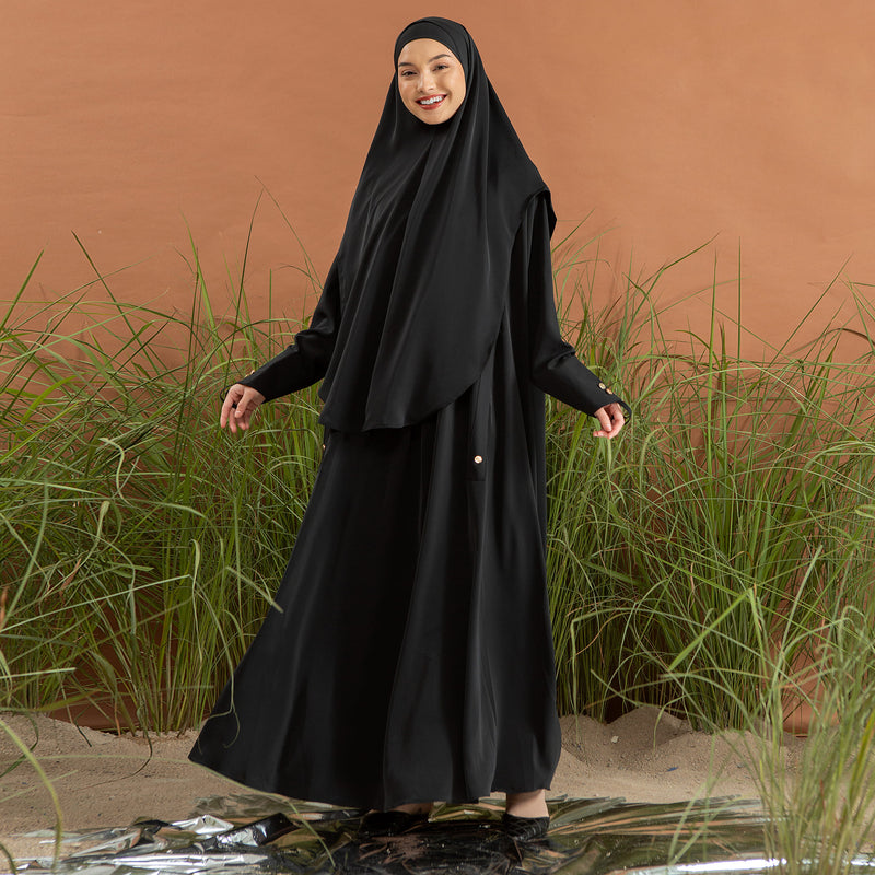 Asma Abaya Set Black S-M