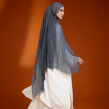Viscose Crinkle Shawl Navy