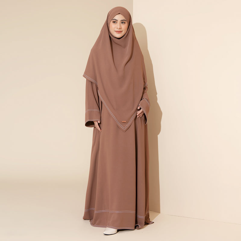 Pre Order Sadia Abaya Set Brown Sugar