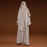 Havina Abaya Set Cream Almond New Material