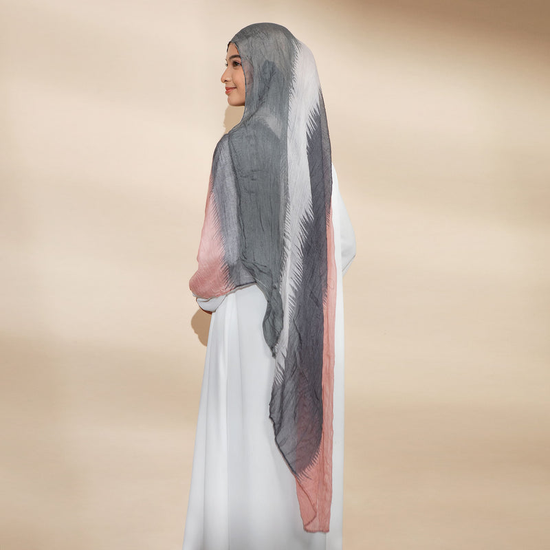 Oubre Shawl Viscose Crincle Gradasi Sienna