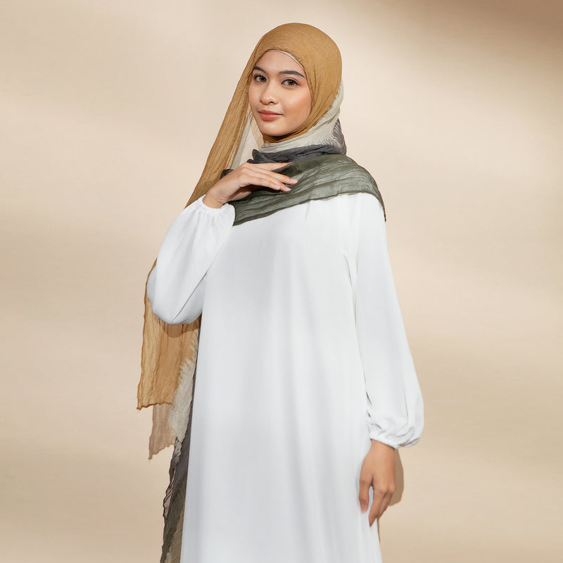Oubre Shawl Viscose Crincle Gradasi Earth