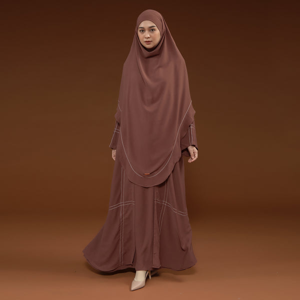 Havina Abaya Set Rustic Brown New Material
