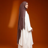 Viscose Crinkle Shawl Wine Berry