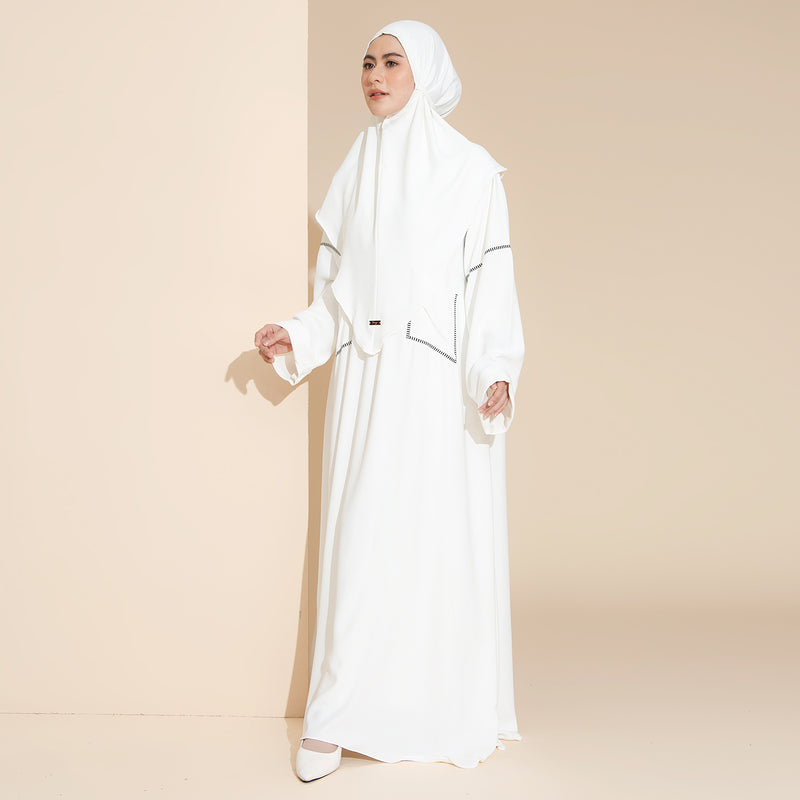 Pre Order Sahla Abaya Set Broken White