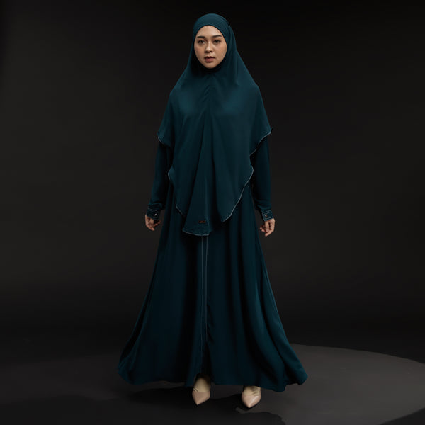 Humaya Abaya Set Teal New Material