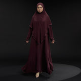Humaya Abaya Set Wineberry New Material