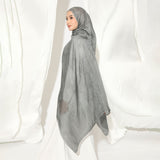 Viscose Crinkle Highlight Shawl Smoke Grey