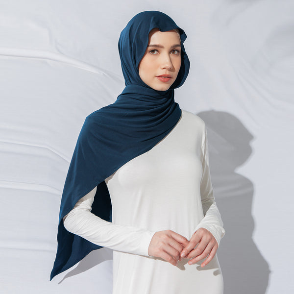 Tana Shawl (Pashmina Kaos Rayon) Dark Denim