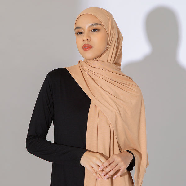 Tana Shawl (Pashmina Kaos Rayon) Peanut