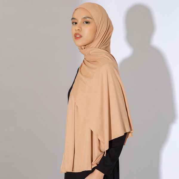 Tana Shawl (Pashmina Kaos Rayon) Beige