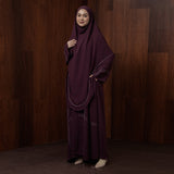 Havina Abaya Set Violet New Material