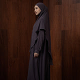 Humaya Abaya Set Smoke Grey New Material