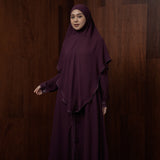 Humaya Abaya Set Violet New Material