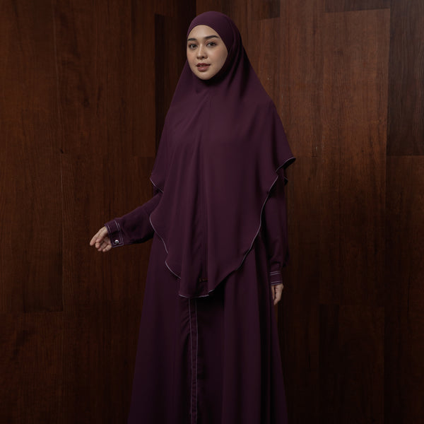 Humaya Abaya Set Violet New Material