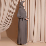 Haila Abaya Knit Brown Muffin