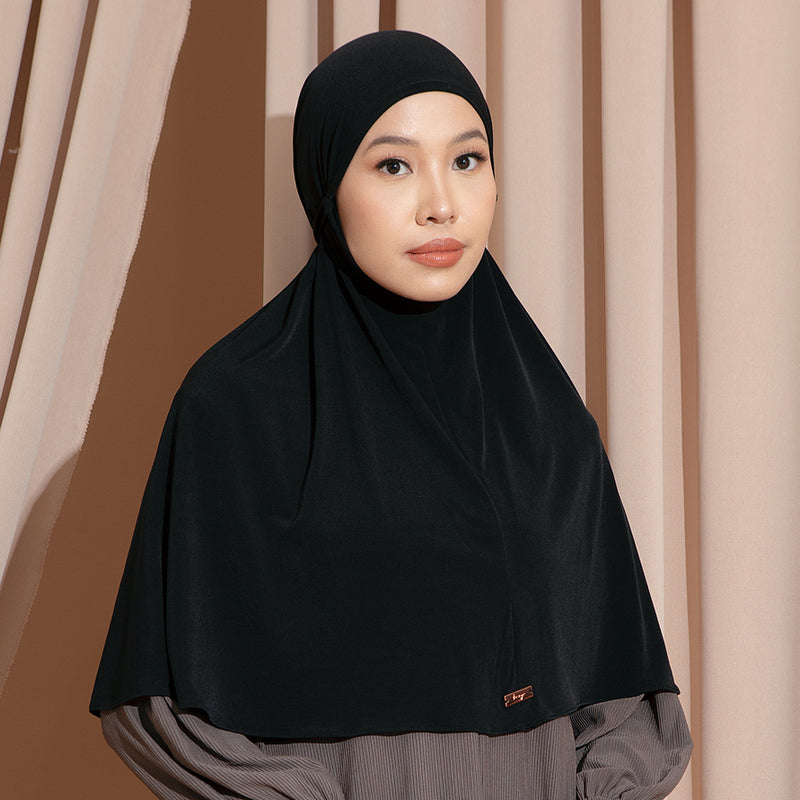 Nuha Instan (Bergo Jersey) Black