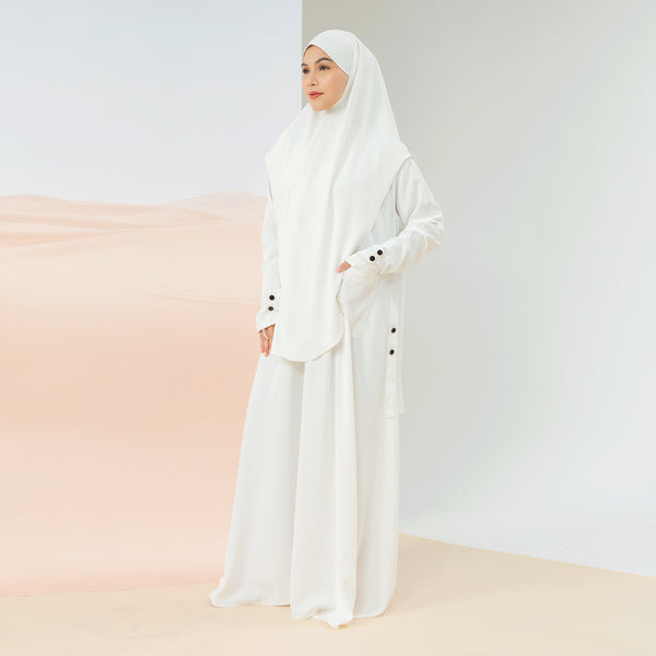 Haza Abaya Set Broken White