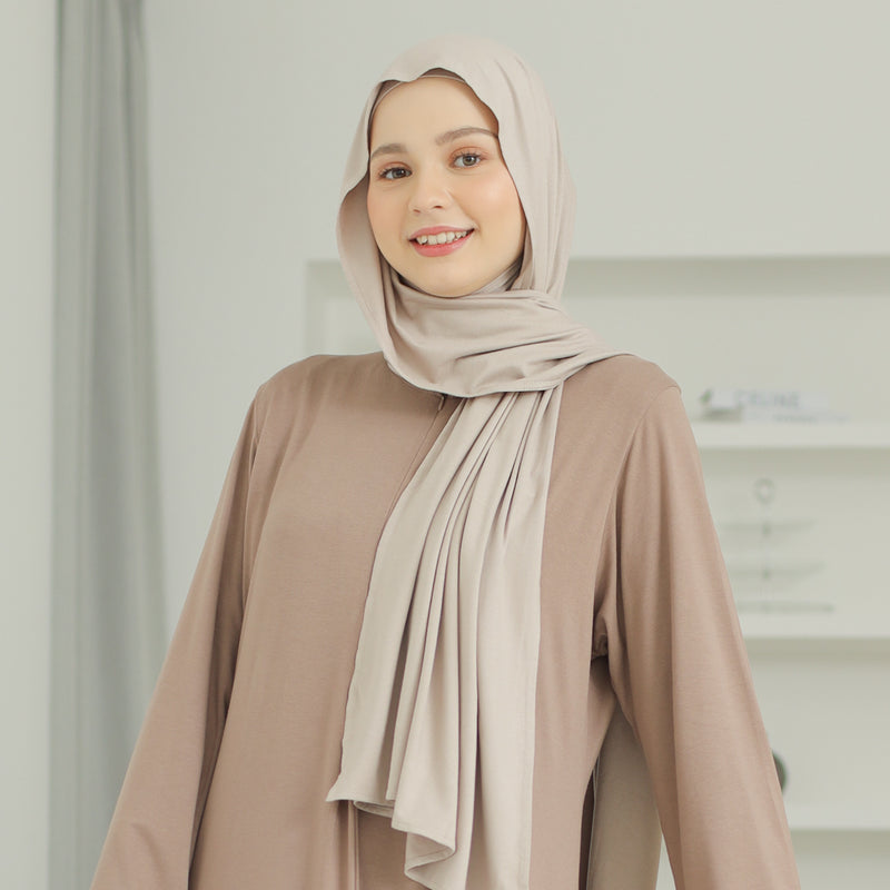 Tana Shawl (Pashmina Kaos Rayon) Khaki