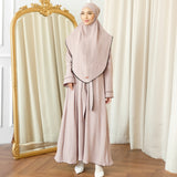 Hafiza Abaya Set Soft Beige