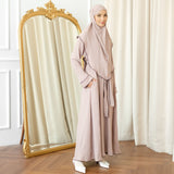 Hafiza Abaya Set Soft Beige