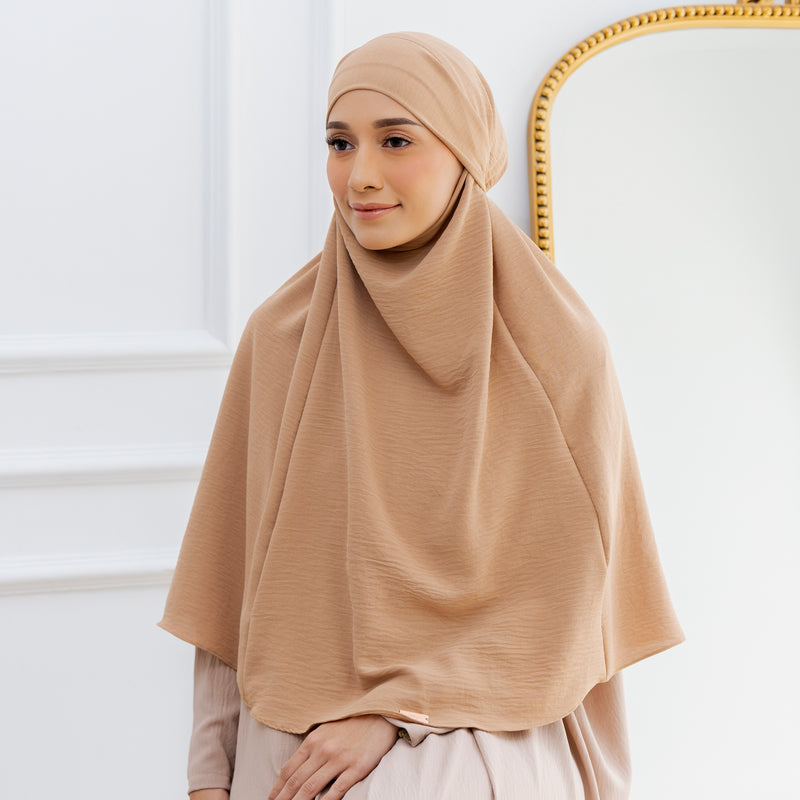 Halima French Khimar Caramel